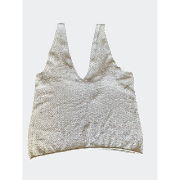Free People Beach Keiran Sweater Knit Tank Top Beige Summer Style Womens Small - Picture 5 of 14